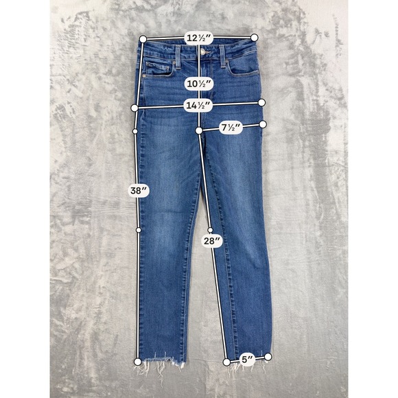 Paige Hoxton Slim Jeans Women's Size 25 Blue Dark Wash Denim Pants - Picture 6 of 7